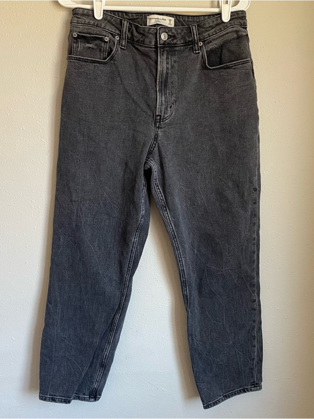 Womens Abercrombie and Fitch High rise mom curve love jeans black